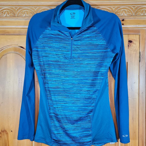 Women's Blue C9 By Champion Duo Dry 1/4 Zip Athletic Pullover Jacket Size XS - Picture 1 of 5
